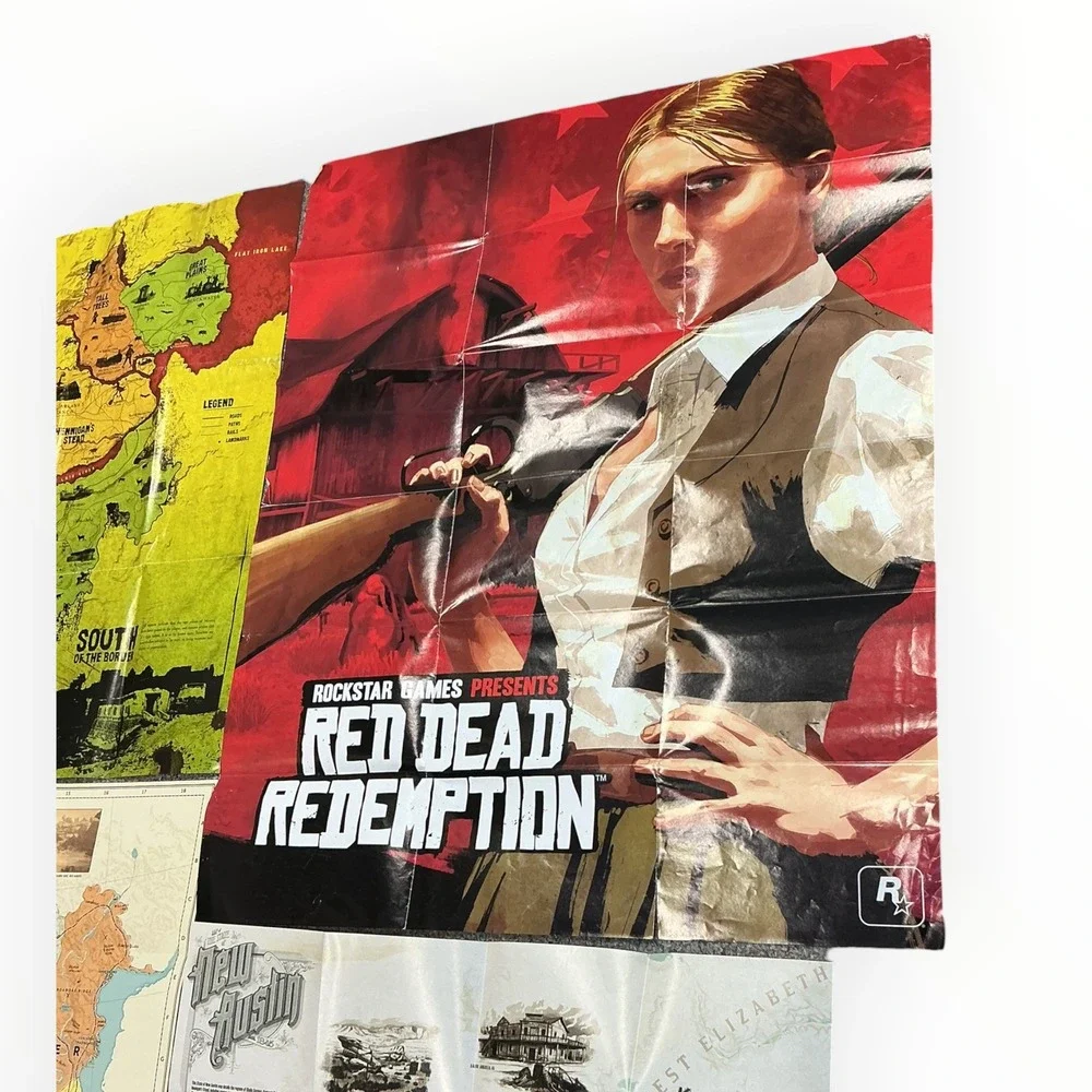 Red Dead Redemption RDR RDR2 Undead Nightmare Maps Posters Lot of 4 Rockstar